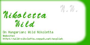 nikoletta wild business card